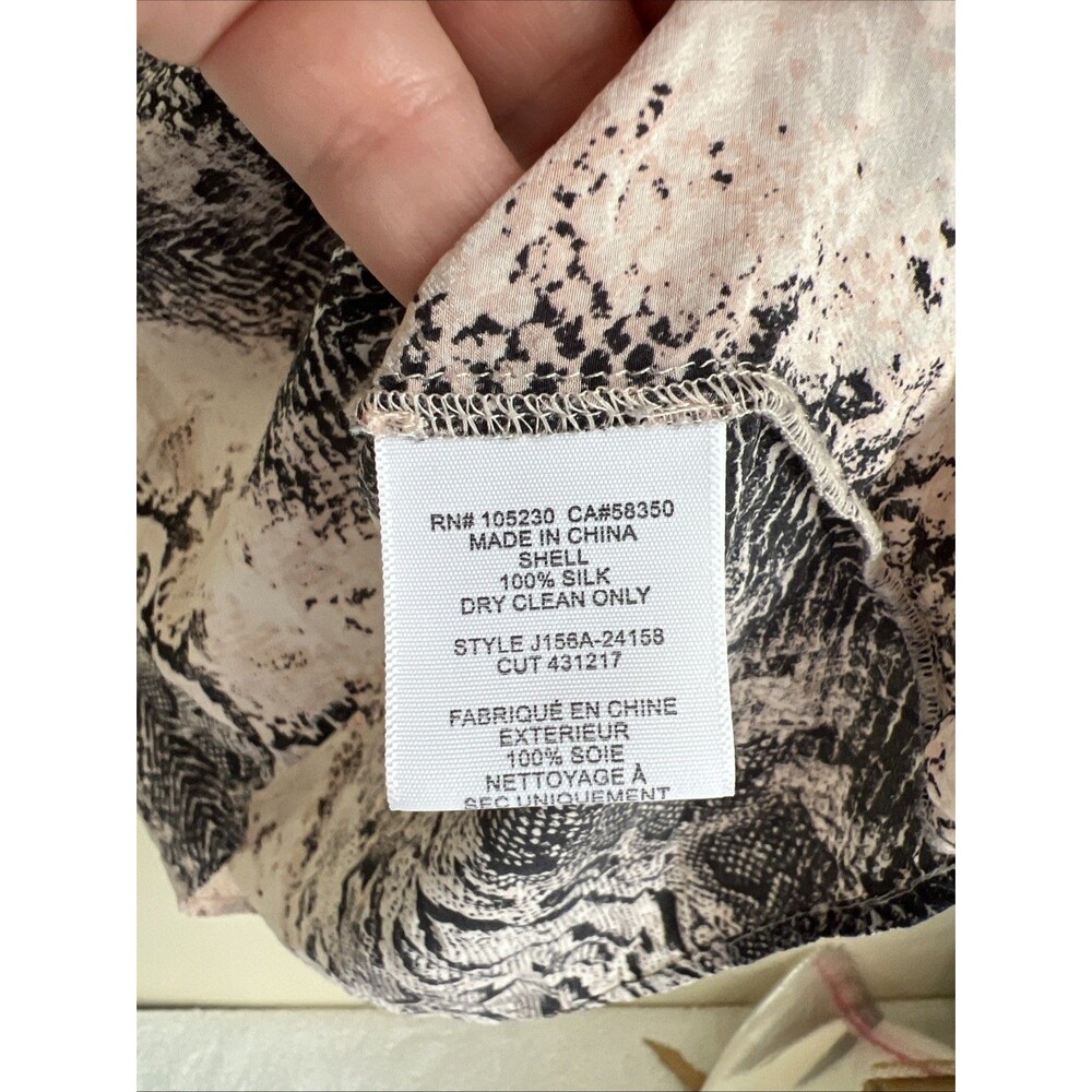 Joie Anthropologie sz M Silk Balsa Tank Top Snakeskin Print Short Sleeve  Grey - Picture 3 of 4